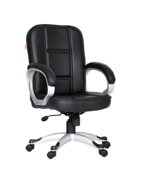 OC24 – Rebound Mid-Back Office Revolving Chair (Black)
